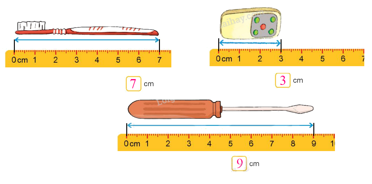 Toán lớp 1 trang 36 - Bài 27: Thực hành ước lượng và đo độ dài - SGK Kết nối tri thức 3 2
