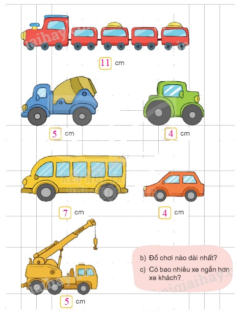 Toán lớp 1 trang 36 - Bài 27: Thực hành ước lượng và đo độ dài - SGK Kết nối tri thức 4