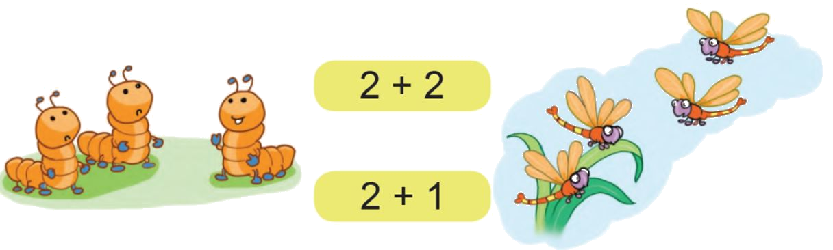 Toán lớp 1 trang 36 - Làm quen với phép cộng - dấu cộng (tiếp theo) - SGK Cánh diều 1 1