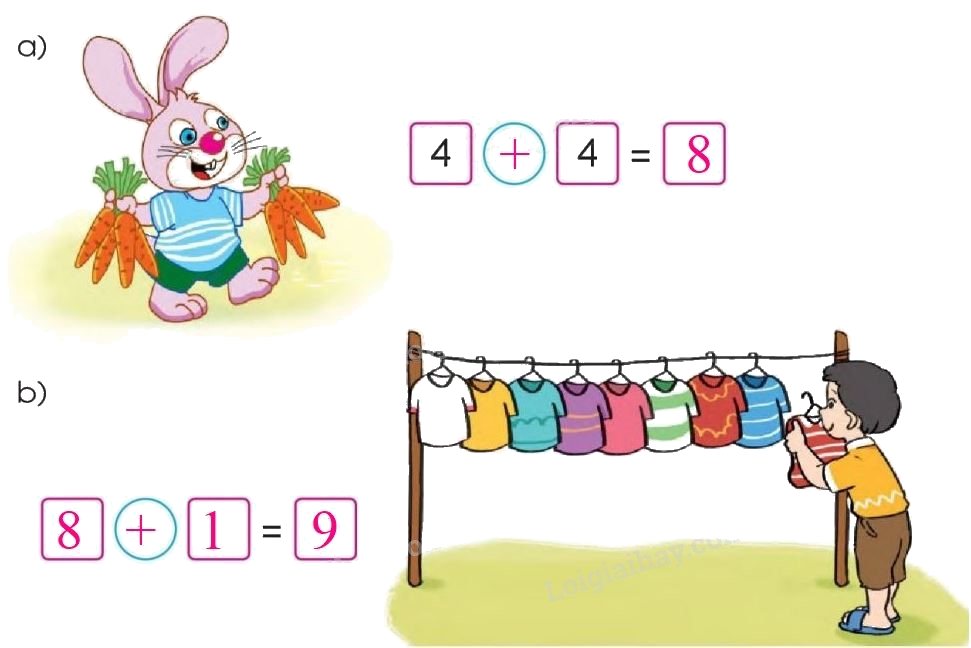 Toán lớp 1 trang 44 - Phép cộng trong phạm vi 10 - SGK Cánh diều 2 2