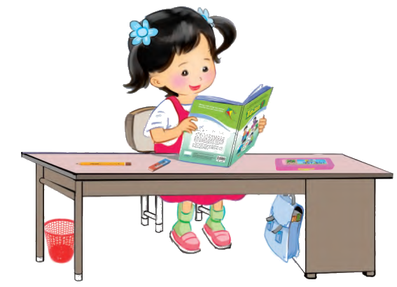 Toán lớp 1 trang 7 - Trên - dưới. Phải - trái, trước - sau. Ở giữa - SGK Cánh diều 1