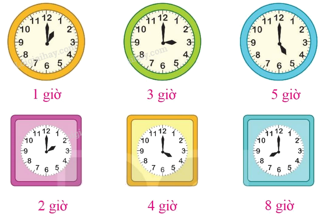 Toán lớp 1 trang 72 bài 34: Xem giờ đúng trên đồng hồ - - SGK Kết nối tri thức 3