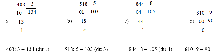 Toán lớp 3 trang 100 - Chia số có ba chữ số cho số có một chữ số - SGK Kết nối tri thức 6 2