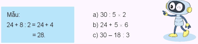 Toán lớp 3 trang 104 - Biểu thức số. Tính giá trị của biểu thức số - SGK Kết nối tri thức 2 1