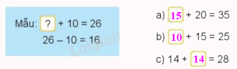 Toán lớp 3 trang 11 - Tìm thành phần trong phép cộng, phép trừ - SGK Kết nối tri thức 2