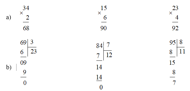 Toán lớp 3 trang 113 - Ôn tập phép nhân, phép chia trong phạm vi 100, 1 000 - SGK Kết nối tri thức 1 1