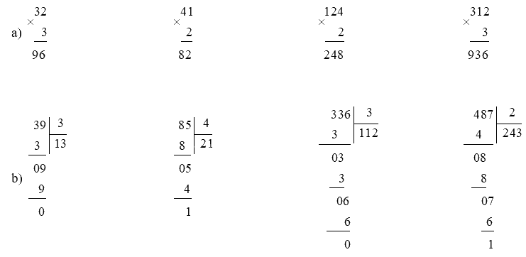 Toán lớp 3 trang 117 - Ôn tập về phép nhân, phép chia trong phạm vi 1 000 - SGK Cánh diều 4 2