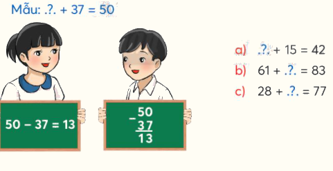 Toán lớp 3 trang 12 - Tìm số hạng - SGK Chân trời sáng tạo 1