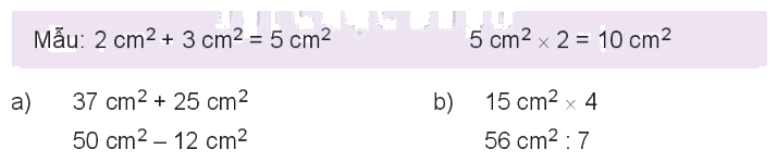 Toán lớp 3 trang 27 - Diện tích của một hình. Xăng-ti-mét vuông - SGK Kết nối tri thức 7