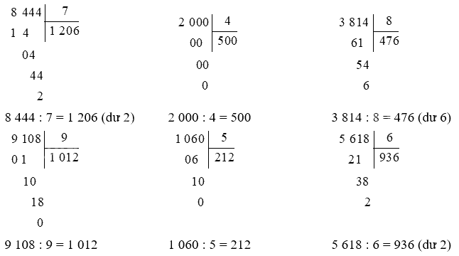 Toán lớp 3 trang 30 - Chia số có bốn chữ số cho số có một chữ số - SGK Chân trời sáng tạo 0 2
