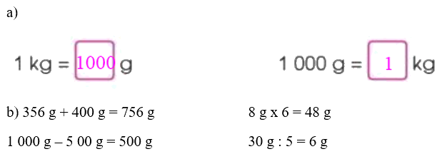 Toán lớp 3 trang 34 - Gam - SGK Cánh diều 4