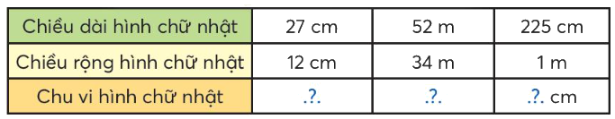 Toán lớp 3 trang 38 - Chu vi hình chữ nhật - SGK Chân trời sáng tạo 0 1