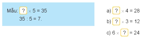 Toán lớp 3 trang 39 - Tìm thành phần trong phép nhân, phép chia - SGK Kết nối tri thức 0 1