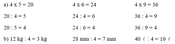 Toán lớp 3 trang 40 - Bảng chia 4 - SGK Cánh diều 4