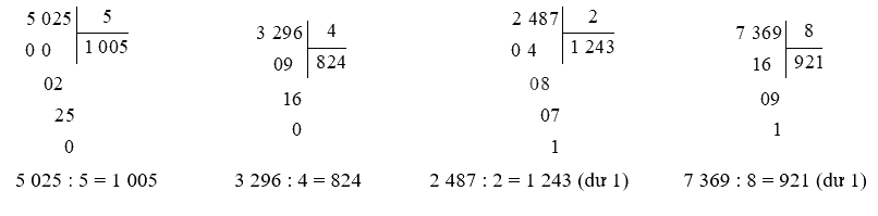 Toán lớp 3 trang 48 - Chia số có bốn chữ số cho số có một chữ số - SGK Kết nối tri thức 6 2