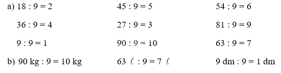 Toán lớp 3 trang 50 - Bảng chia 9 - SGK Cánh diều 0 3
