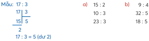 Toán lớp 3 trang 53 - Phép chia hết và phép chia có dư - SGK Chân trời sáng tạo 2 1