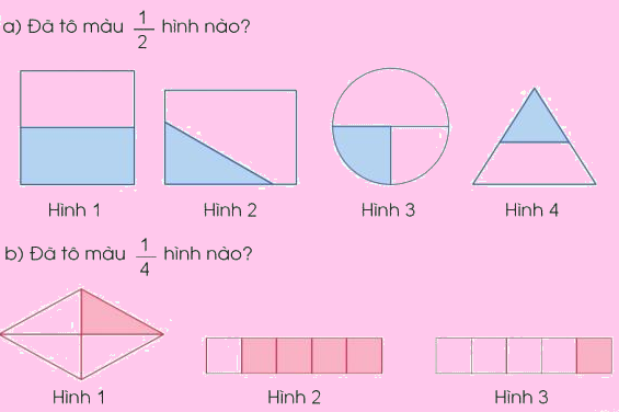 Toán lớp 3 trang 56 - Một phần hai, một phần tư - SGK Cánh diều 3