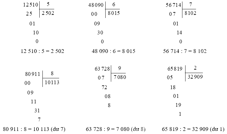 Toán lớp 3 trang 65 - Chia số có năm chữ số cho số có một chữ số - SGK Chân trời sáng tạo 0 1