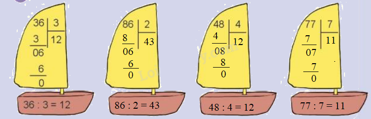 Toán lớp 3 trang 75 - Chia số có hai chữ số cho số có một chữ số - SGK Kết nối tri thức 0 2
