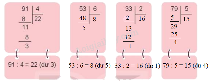 Toán lớp 3 trang 75 - Chia số có hai chữ số cho số có một chữ số - SGK Kết nối tri thức 7