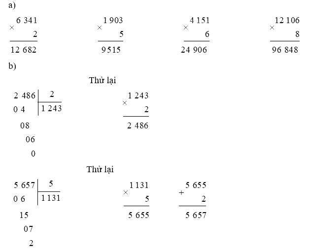 Toán lớp 3 trang 75 - Luyện tập chung - SGK Cánh diều 3