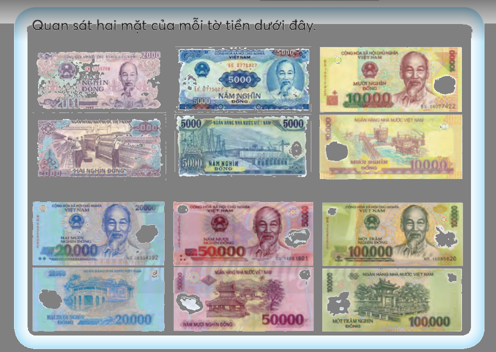 Toán lớp 3 trang 75 - Tiền Việt Nam - SGK Chân trời sáng tạo 1