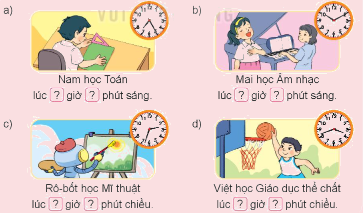 Toán lớp 3 trang 77 - Xem đồng hồ. Tháng - năm - SGK Kết nối tri thức 0 1