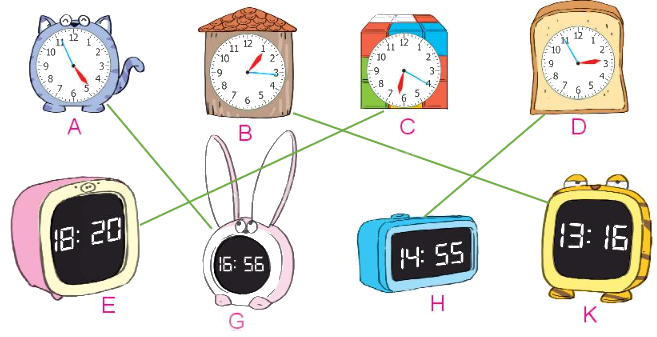 Toán lớp 3 trang 77 - Xem đồng hồ. Tháng - năm - SGK Kết nối tri thức 1 2
