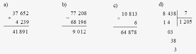 Toán lớp 3 trang 80 - Ôn tập các phép tính - SGK chân trời sáng tạo 0 1