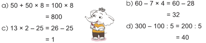 Toán lớp 3 trang 91 - Tính giá trị của biểu thức số (tiếp theo) - SGK Cánh diều 2 1