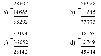 Toán lớp 4 trang 10 - Bài 2: Ôn tập phép cộng, phép trừ - SGK Chân trời sáng tạo 0 1