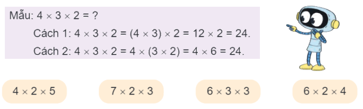 Toán lớp 4 trang 10 - Bài 40: Tính chất giao hoán và kết hợp của phép nhân - SGK Kết nối tri thức 3 1