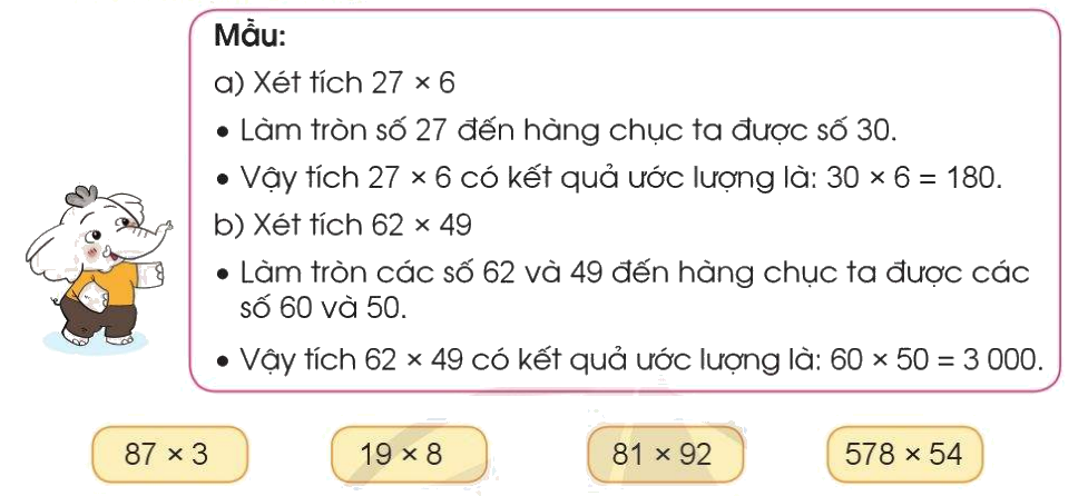 Toán lớp 4 trang 104 - Bài 47: Ước lượng tính - SGK Cánh diều 2