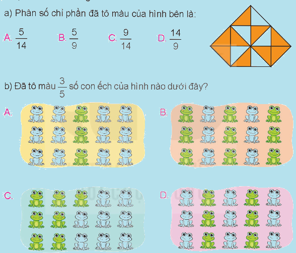 Toán lớp 4 trang 107 - Bài 69: Ôn tập phân số - SGK Kết nối tri thức 1