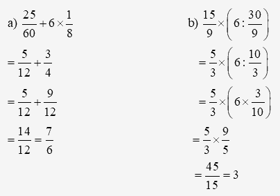 Toán lớp 4 trang 110 - Bài 70: Ôn tập phép tính với phân số - SGK Kết nối tri thức 6