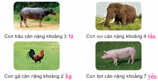 Toán lớp 4 trang 12 - Bài 7: Yến, tạ, tấn - SGK Bính Minh 2 2