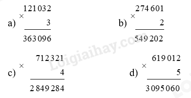 Toán lớp 4 trang 14 - Bài 44: Nhân với số có một chữ số - SGK Chân trời sáng tạo 0 1