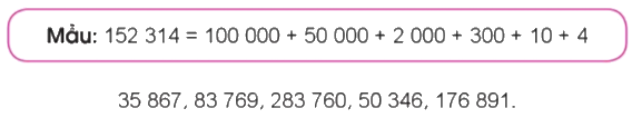 Toán lớp 4 trang 14 - Bài 5: Các số trong phạm vi 1 000 000 (tiếp theo) - SGK Cánh diều 3 1