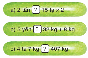 Toán lớp 4 trang 14 - Bài 9: Ôn tập về khối lượng - SGK Bình Minh 1 1