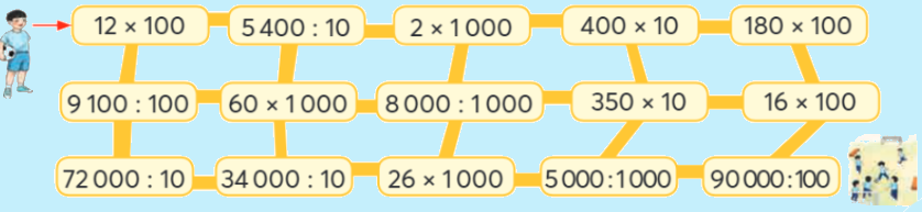 Toán lớp 4 trang 15 - Bài 45: Nhân với 10, 100, 1 000, ... Chia cho 10, 100, 1 000, ... - SGK Chân trời sáng tạo 2