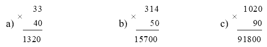 Toán lớp 4 trang 16 - Bài 46: Nhân các số có tận cùng là chữ số 0 - SGK Chân trời sáng tạo 1