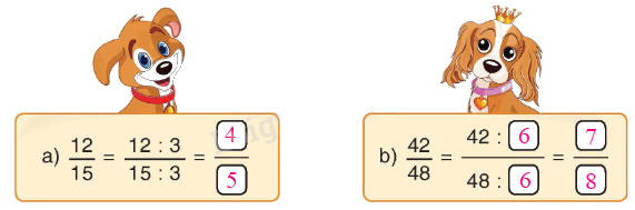 Toán lớp 4 trang 16 - Bài 97: Rút gọn phân số - SGK Bình Minh 0 2