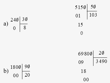 Toán lớp 4 trang 21 - Bài 50: Chia hai số có tận cùng là chữ số 0 - SGK Chân trời sáng tạo 1