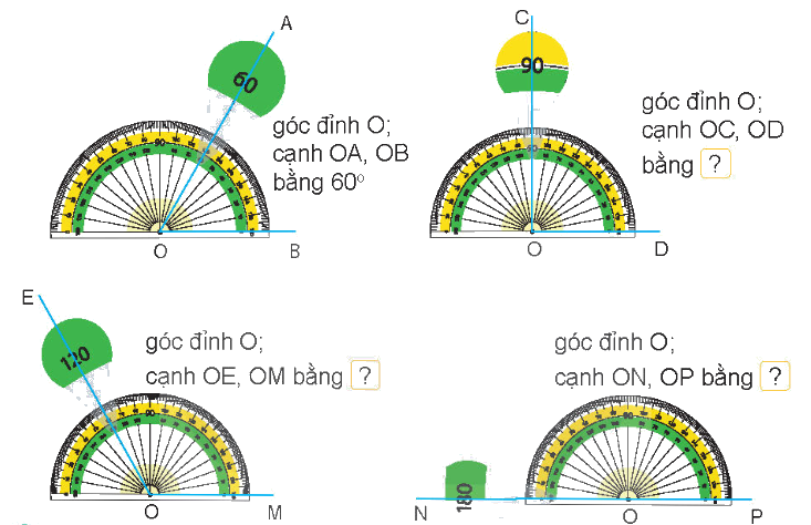 Toán lớp 4 trang 24 - Bài 7: Đo góc, đơn vị đo góc - SGK Kết nối tri thức 1