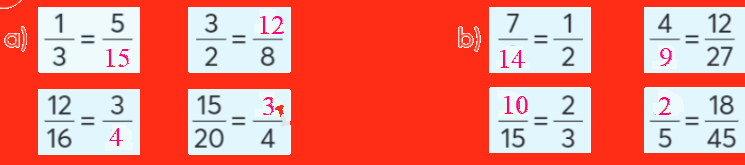 Toán lớp 4 trang 47 - Bài 62: Phân số bằng nhau - SGK Chân trời sáng tạo 4