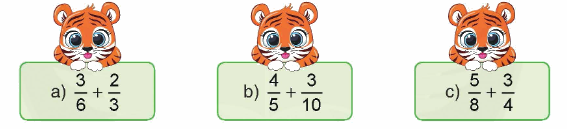 Toán lớp 4 trang 48 - Bài 122: Phép cộng phân số (tiếp theo) - SGK Bình Minh 1