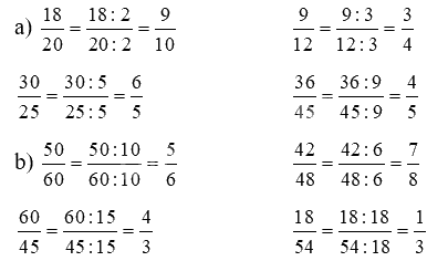 Toán lớp 4 trang 49 - Bài 63: Rút gọn phân số - SGK Chân trời sáng tạo 1 2