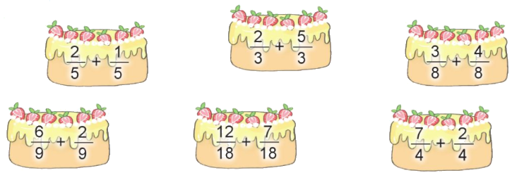 Toán lớp 4 trang 49 - Bài 73: Cộng các phân số cùng mẫu số - SGK Cánh diều 1