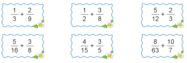 Toán lớp 4 trang 54 - Bài 76: Cộng các phân số khác mẫu số - SGK Cánh diều 0 1